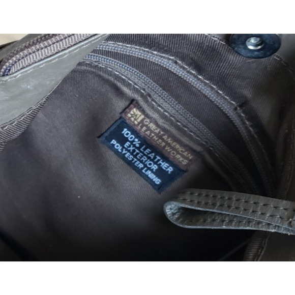 VTG Great American Purse Leather Works Crossbody Gray Pebbled Multi Pocket Bag - Picture 4 of 10